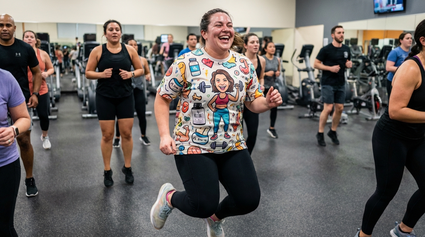 Woman at a gym fitness class